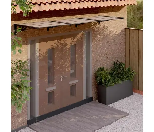 Ukse Varikatus, Must, 358,5X90 cm Polükarbonaat