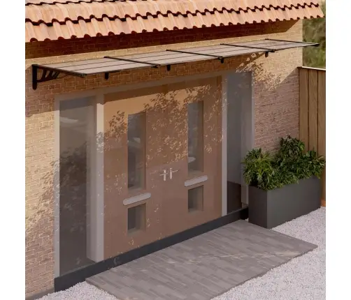 Ukse Varikatus, Must, 396 X 90 cm Polükarbonaat