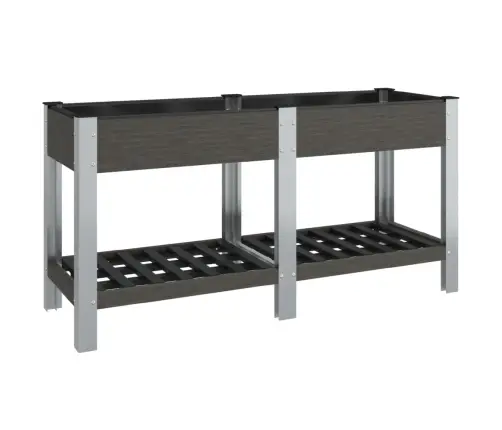 Augstā Puķu Kaste Ar Plauktu, Pelēka, 175X50X75 Cm, Wpc Vidaxl