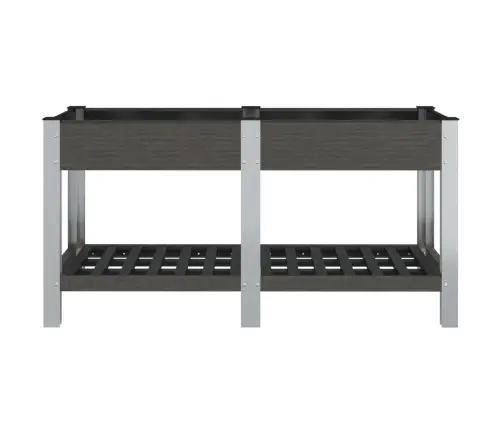 Augstā Puķu Kaste Ar Plauktu, Pelēka, 175X50X75 Cm, Wpc Vidaxl