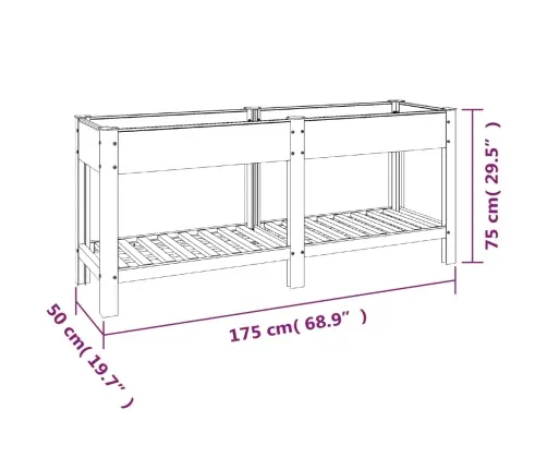 Augstā Puķu Kaste Ar Plauktu, Pelēka, 175X50X75 Cm, Wpc Vidaxl