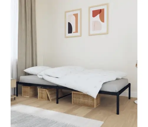 Gultas Rāmis, Melns Metāls, 90X200 Cm Vidaxl