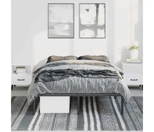 Metalinis Lovos Rėmas, Juodos Spalvos, 135X190Cm