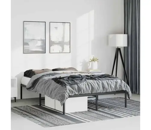Metalinis Lovos Rėmas, Juodos Spalvos, 135X190Cm