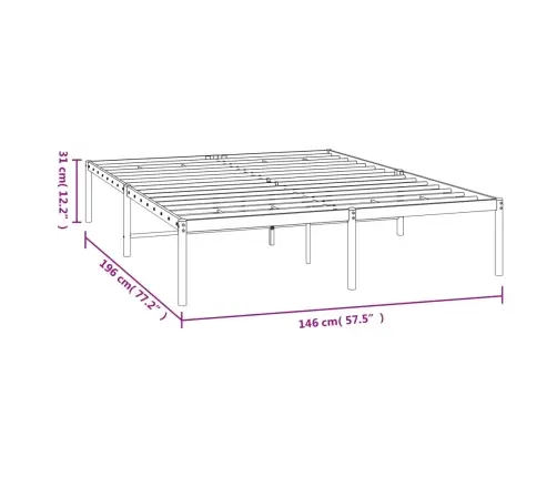 Metalinis Lovos Rėmas, Juodos Spalvos, 140X190Cm