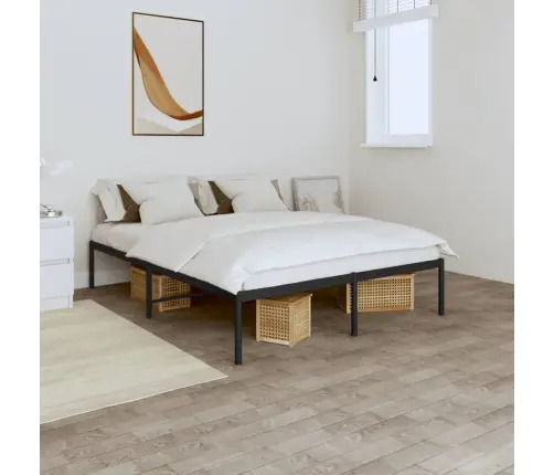 Gultas Rāmis, Melns Metāls, 140X200 Cm Vidaxl