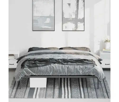 Gultas Rāmis, Melns Metāls, 193X203 Cm Vidaxl