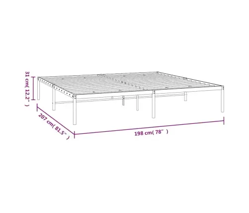 Gultas Rāmis, Melns Metāls, 193X203 Cm Vidaxl