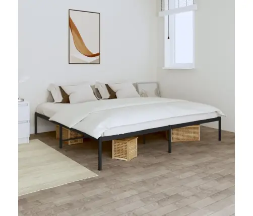 Gultas Rāmis, Melns Metāls, 200X200 Cm Vidaxl