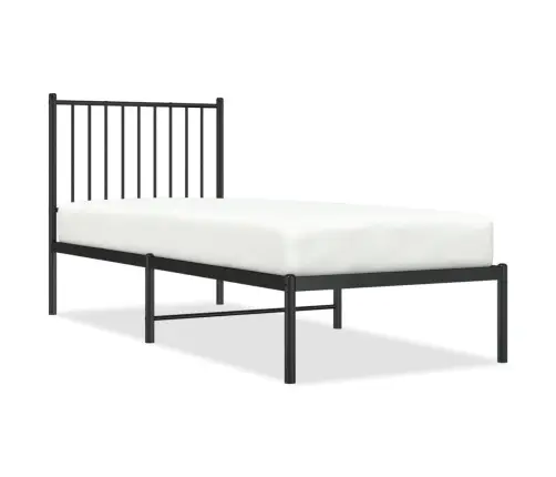 Gultas Rāmis Ar Galvgali, Melns Metāls, 80X200 Cm Vidaxl