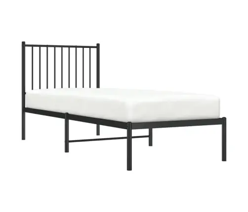 Gultas Rāmis Ar Galvgali, Melns Metāls, 80X200 Cm Vidaxl