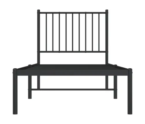 Gultas Rāmis Ar Galvgali, Melns Metāls, 80X200 Cm Vidaxl