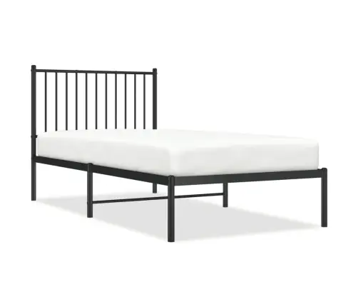 Metallist Voodiraam Peatsiga, Must, 90 X 190 Cm