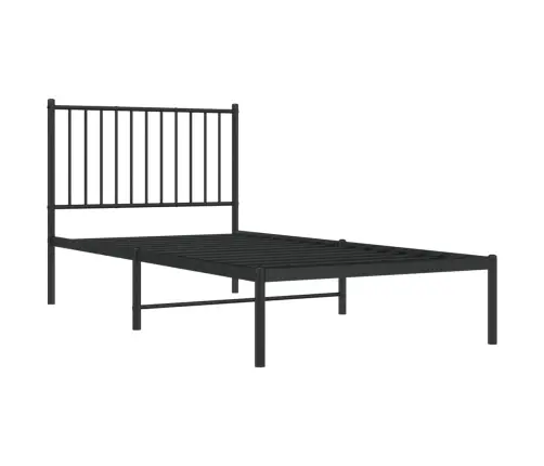 Metallist Voodiraam Peatsiga, Must, 90 X 190 Cm