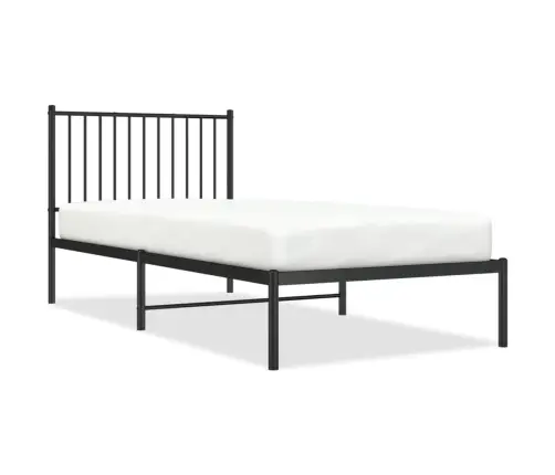 Metalinis Lovos Rėmas Su Galvūgaliu, Juodos Spalvos, 90X200Cm