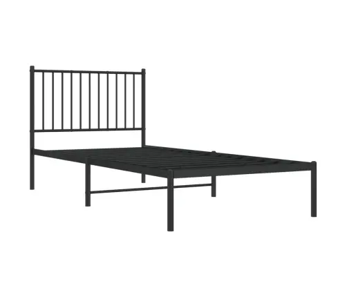 Metalinis Lovos Rėmas Su Galvūgaliu, Juodos Spalvos, 90X200Cm