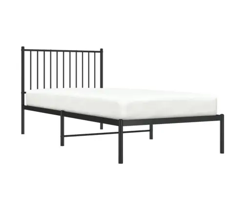 Metalinis Lovos Rėmas Su Galvūgaliu, Juodos Spalvos, 90X200Cm
