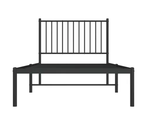 Metalinis Lovos Rėmas Su Galvūgaliu, Juodos Spalvos, 90X200Cm