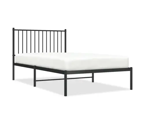 Gultas Rāmis Ar Galvgali, Melns Metāls, 100X190 Cm Vidaxl