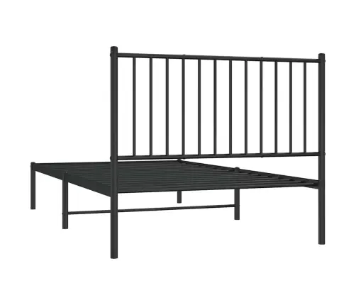 Gultas Rāmis Ar Galvgali, Melns Metāls, 100X190 Cm Vidaxl