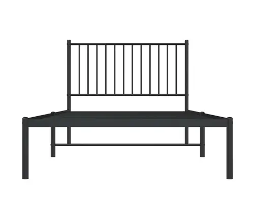 Gultas Rāmis Ar Galvgali, Melns Metāls, 100X200 Cm Vidaxl