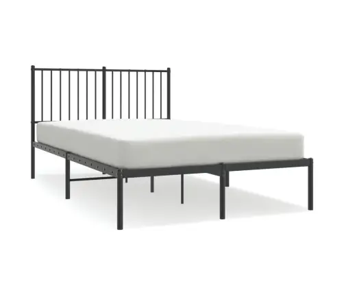 Gultas Rāmis Ar Galvgali, Melns Metāls, 120X190 Cm Vidaxl
