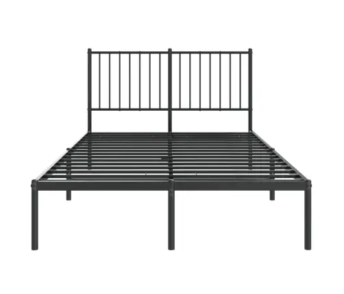 Gultas Rāmis Ar Galvgali, Melns Metāls, 120X190 Cm Vidaxl