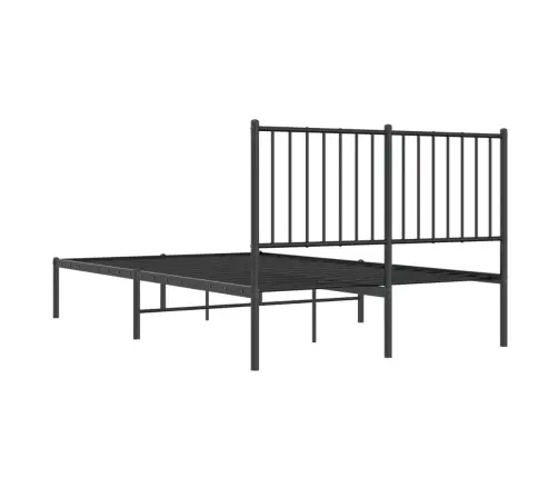 Gultas Rāmis Ar Galvgali, Melns Metāls, 120X190 Cm Vidaxl