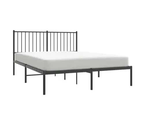 Metallist Voodiraam Peatsiga, Must, 140X200 Cm