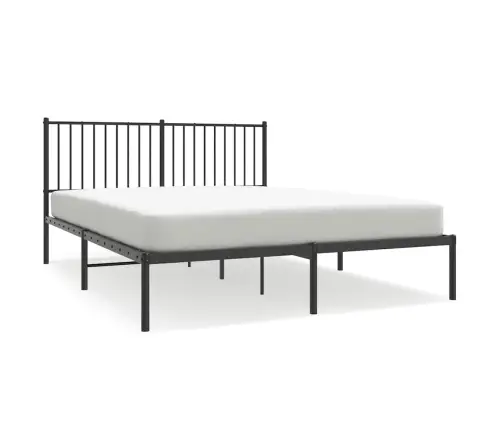 Metallist Voodiraam Peatsiga, Must, 150X200 Cm