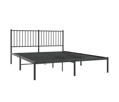 Metallist Voodiraam Peatsiga, Must, 150X200 Cm