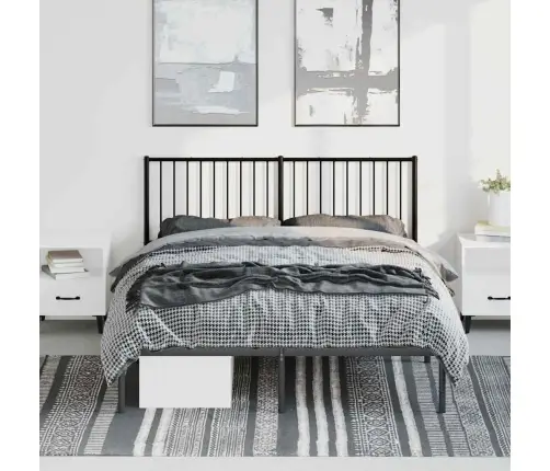 Metallist Voodiraam Peatsiga, Must, 150X200 Cm