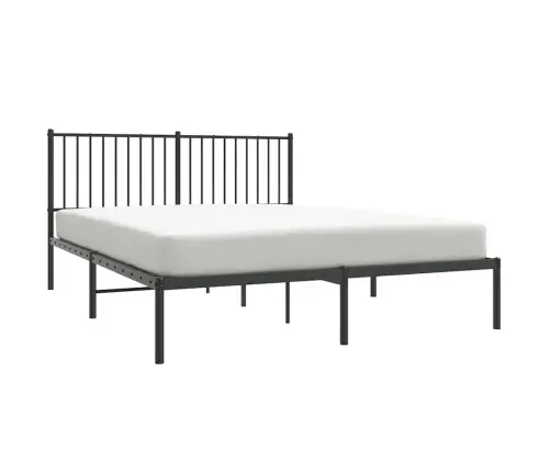 Metallist Voodiraam Peatsiga, Must, 150X200 Cm