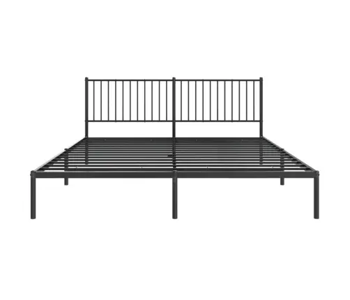 Gultas Rāmis Ar Galvgali, Melns Metāls, 180X200 Cm Vidaxl