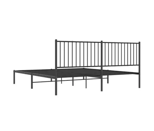 Gultas Rāmis Ar Galvgali, Melns Metāls, 180X200 Cm Vidaxl