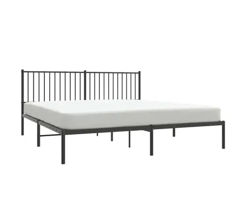 Metalinis Lovos Rėmas Su Galvūgaliu, Juodos Spalvos, 183X213Cm