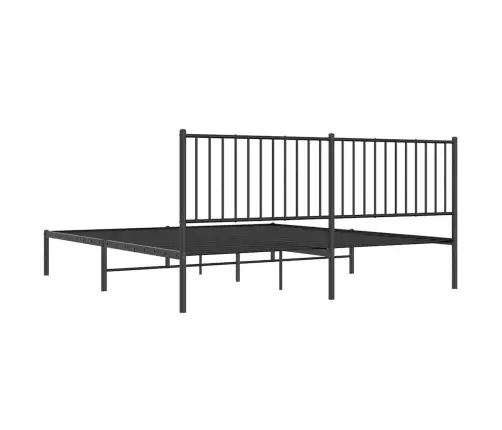 Metalinis Lovos Rėmas Su Galvūgaliu, Juodos Spalvos, 183X213Cm