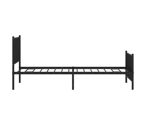 Gultas Rāmis Ar Galvgali Un Kājgali, Melns Metāls, 100X200 Cm Vidaxl