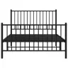Gultas Rāmis Ar Galvgali Un Kājgali, Melns Metāls, 107X203 Cm Vidaxl