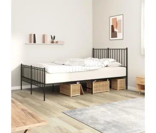 Lovos Rėmas Su Galvūgaliu/Kojūgaliu, Juodas, 120X200cm Metalas