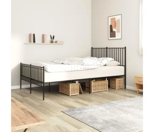 Lovos Rėmas Su Galvūgaliu/Kojūgaliu, Juodas, 140X200cm Metalas