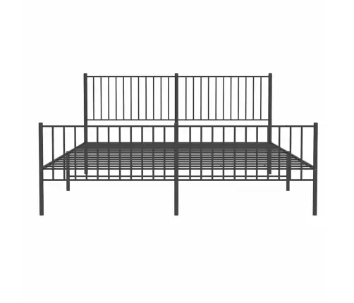 Gultas Rāmis Ar Galvgali Un Kājgali, Melns Metāls, 183X213 Cm Vidaxl