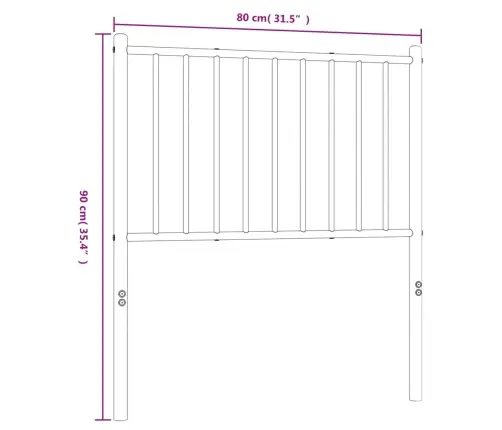 Gultas Galvgalis, Metāls, Melns, 75 Cm Vidaxl