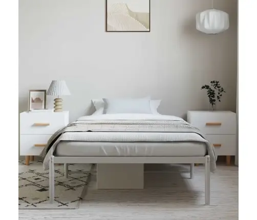 Metalinis Lovos Rėmas, Baltos Spalvos, 100X190 Cm