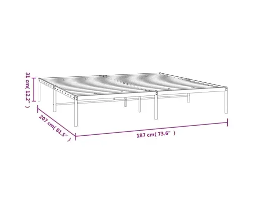 Metalinis Lovos Rėmas, Baltos Spalvos, 180X200 Cm