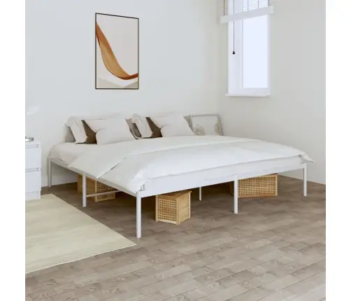 Metallist Voodiraam, Valge, 193X203 Cm