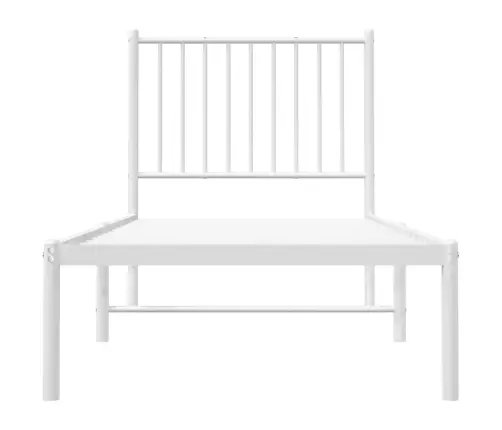 Metallist Voodiraam Peatsiga, Ilma Madratsita, Valge, 75X190 Cm