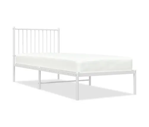 Gultas Rāmis Ar Galvgali, Balts Metāls, 80X200 Cm Vidaxl