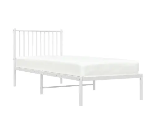 Gultas Rāmis Ar Galvgali, Balts Metāls, 80X200 Cm Vidaxl
