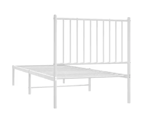 Gultas Rāmis Ar Galvgali, Balts Metāls, 80X200 Cm Vidaxl